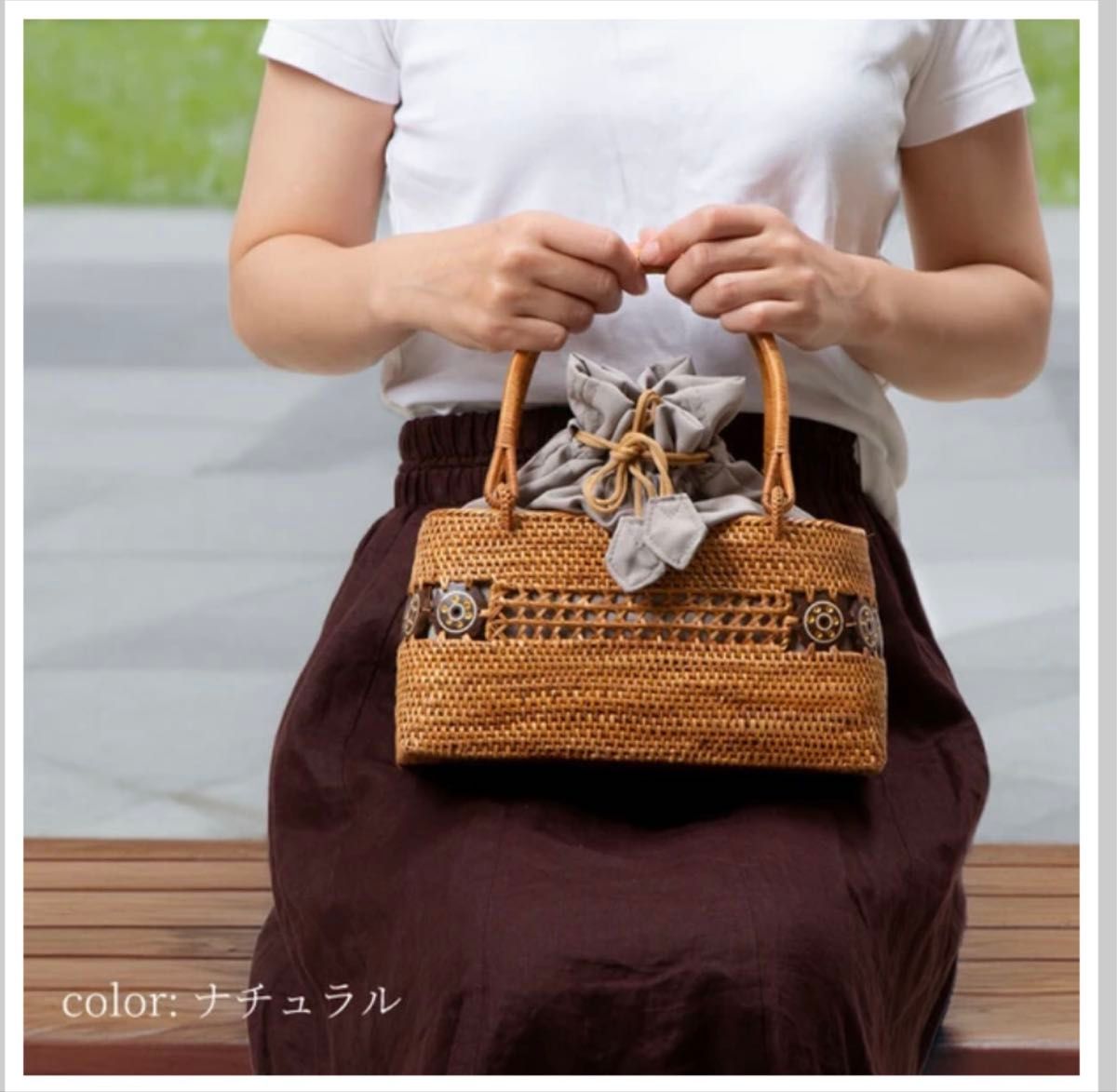 新品】アタ・リネンバティック 天然素材 インドネシア バリ島 かご