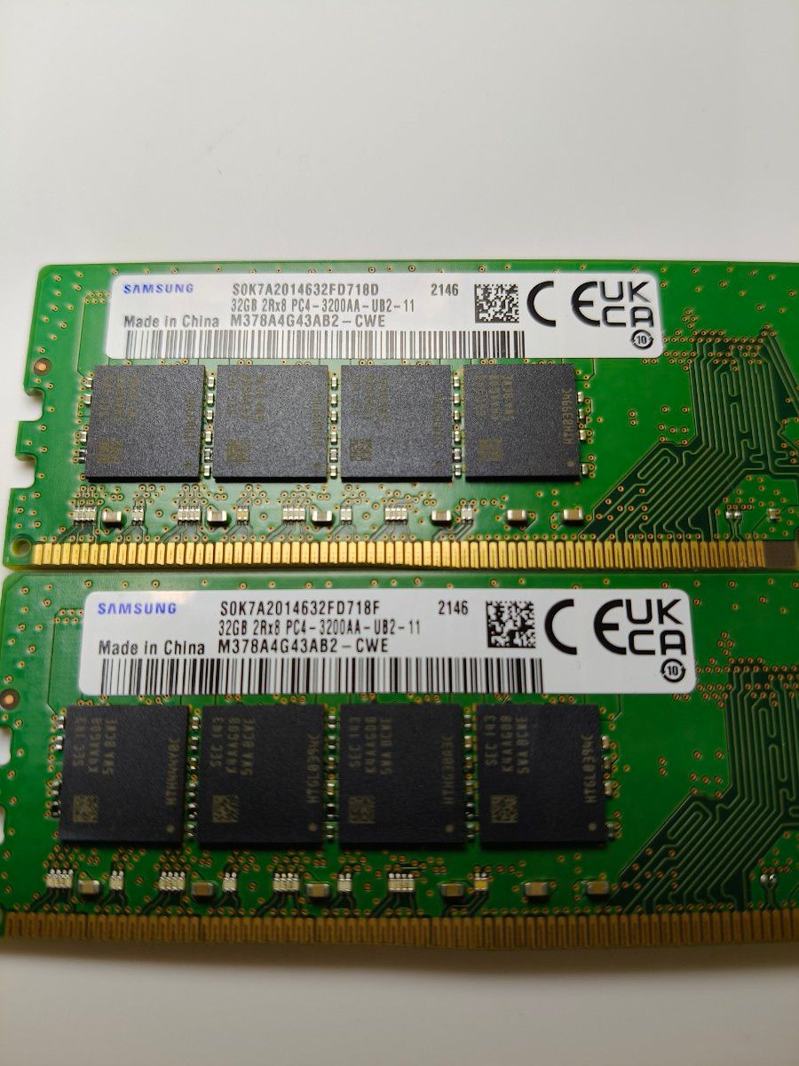 Samsung DDR4-3200 デスクトップパソコン用メモリ 動作確認済み 64GB