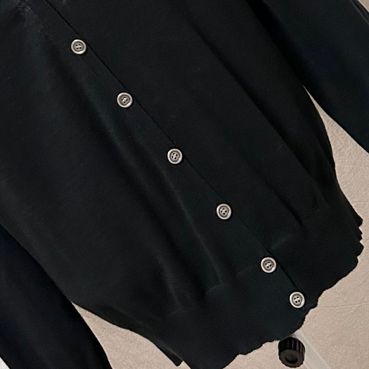 美品 バーバリー ブルーレーベル カーディガン 綿 コットン 春服 黒