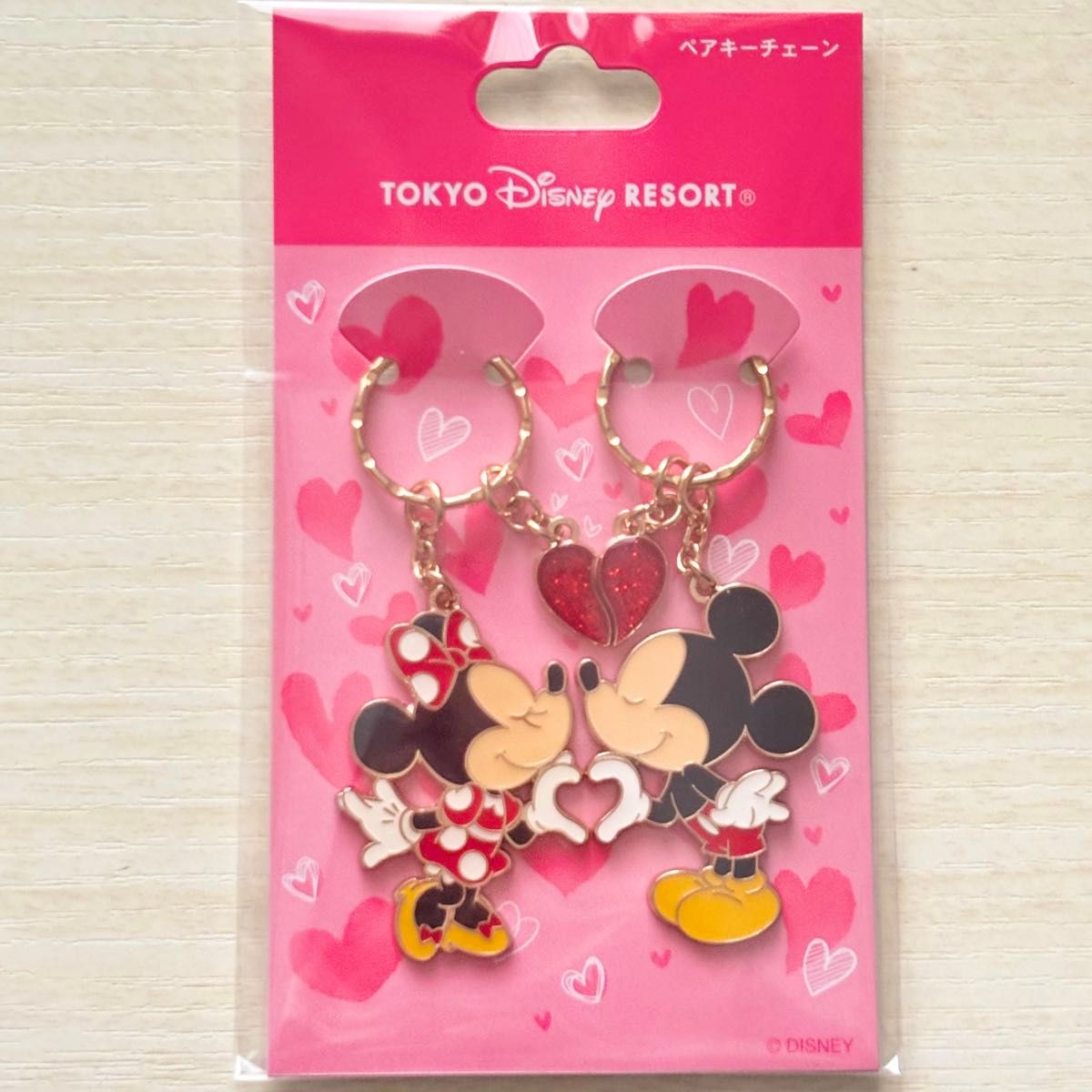 ディズニー ミッキー ミニー ペアキーチェーン キーホルダー 新品
