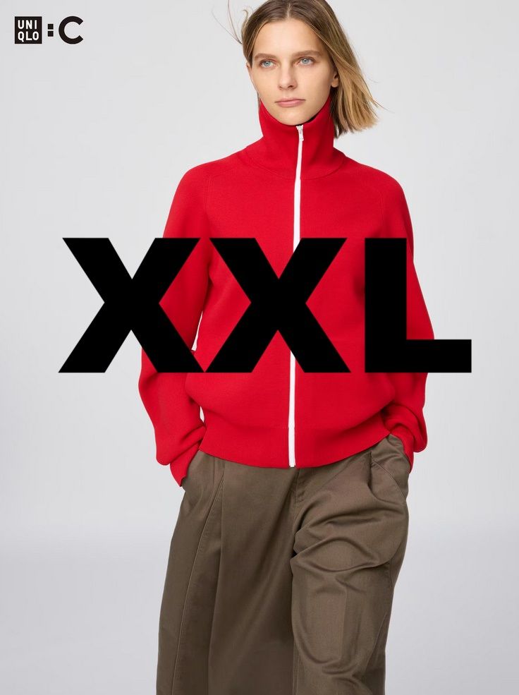 ユニクロC ミラノリブフルジップカーディガン XXL レッド 未使用 完売