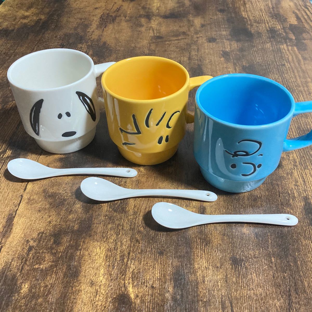 新品未使用品 スヌーピー スプーン付き トリオマグ セット マグカップ