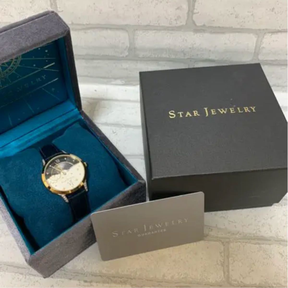 腕時計 スタージュエリー レディース ネイビー クリスマス限定 太陽 月