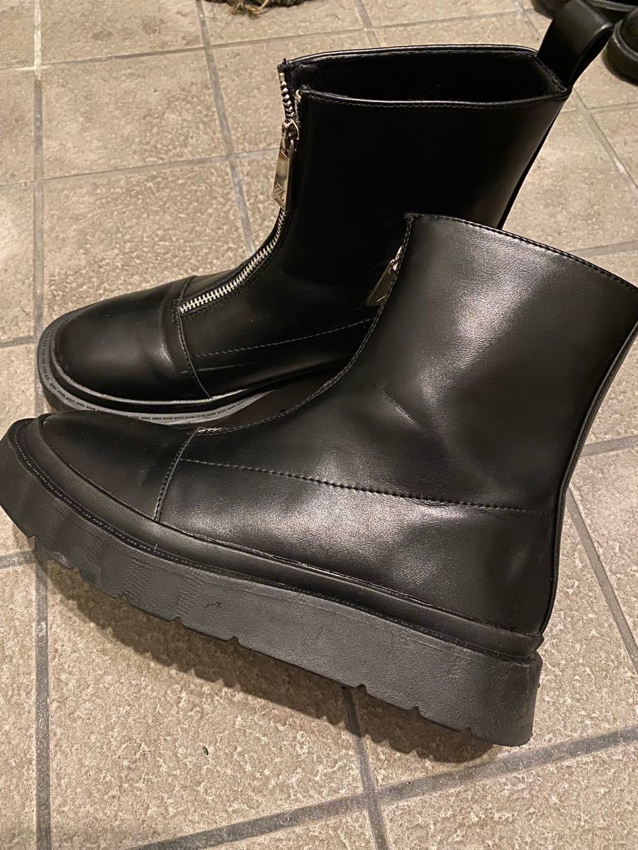 ZARA フロントジップブーツ 38(24cm)｜Yahoo!フリマ（旧PayPayフリマ）
