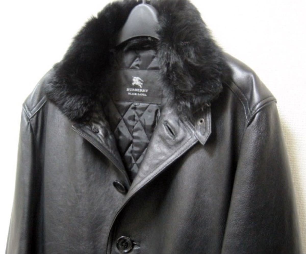 希少 サイズ LL 新品同様 バーバリー ブラックレーベル ラビットファー