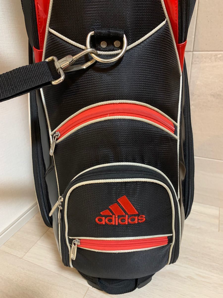 adidas アディダス キャディバッグ ホワイト レッド ブラック
