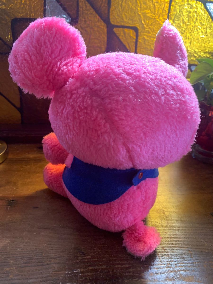 昭和レトロ ベア クマ ピンク レトロポップ ぬいぐるみ 人形 舌出し