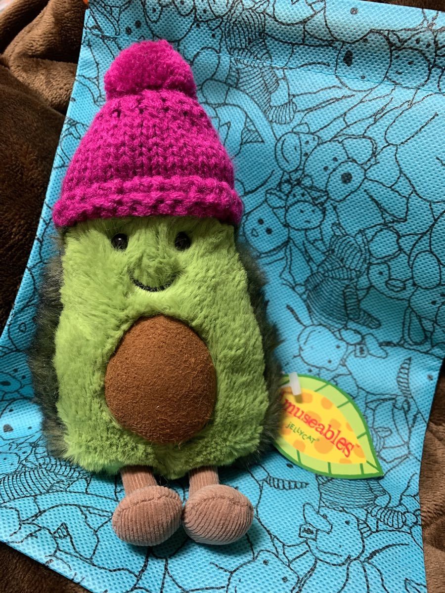 JELLYCAT ジェリーキャット 《冬季限定》ニット帽 アボカド ぬいぐるみ