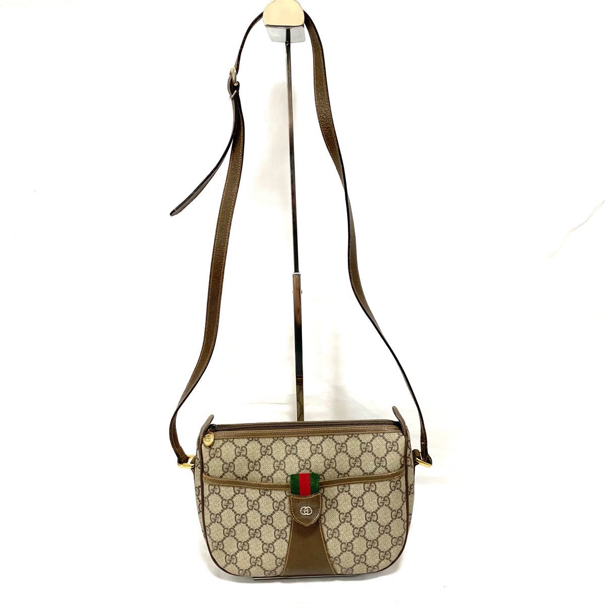 GUCCI オールドグッチ ショルダー バッグ PVC シェリーライン インター