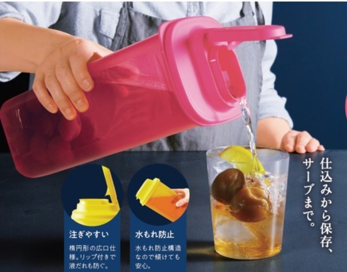 タッパーウェア・Sライン2Lサイズ2色セット（ブルー＆ピンク）｜Yahoo