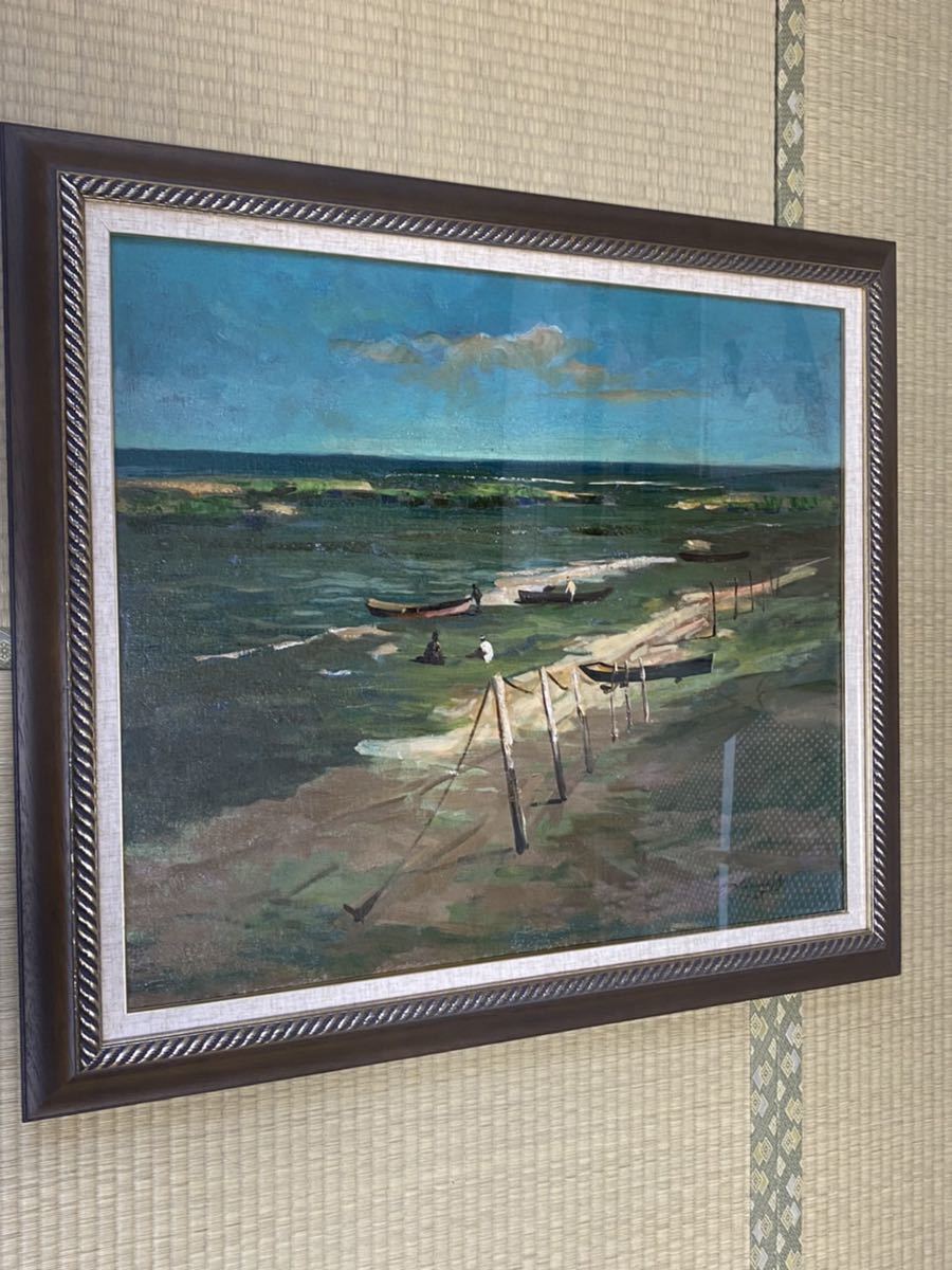 Yahoo!オークション - 与那覇朝大 大作油絵 沖縄美術界の巨匠 風景画