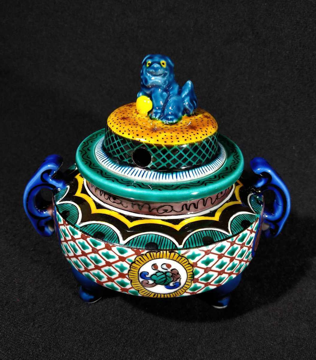 Yahoo!オークション - 岡本平仙 「九谷焼香炉」 色絵 花文 獅子 古九谷