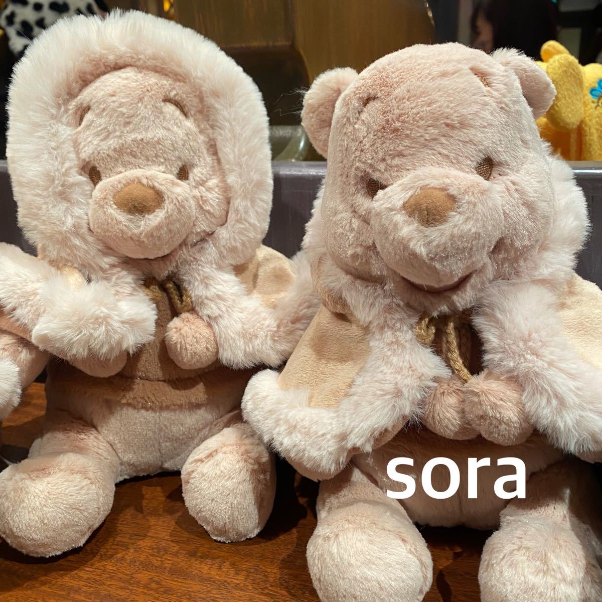 ディズニーリゾート 新作 ぬいぐるみ プーさん もこもこ 茶色 ベージュ