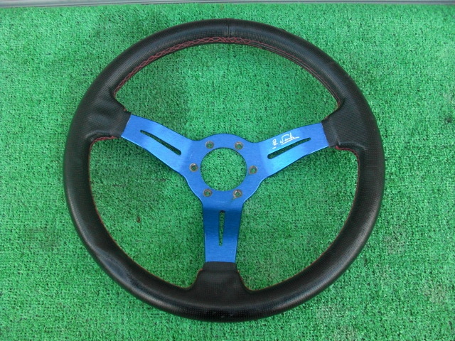 Yahoo!オークション - ナルディ NARDI レザーステアリング 青 35パイ 3