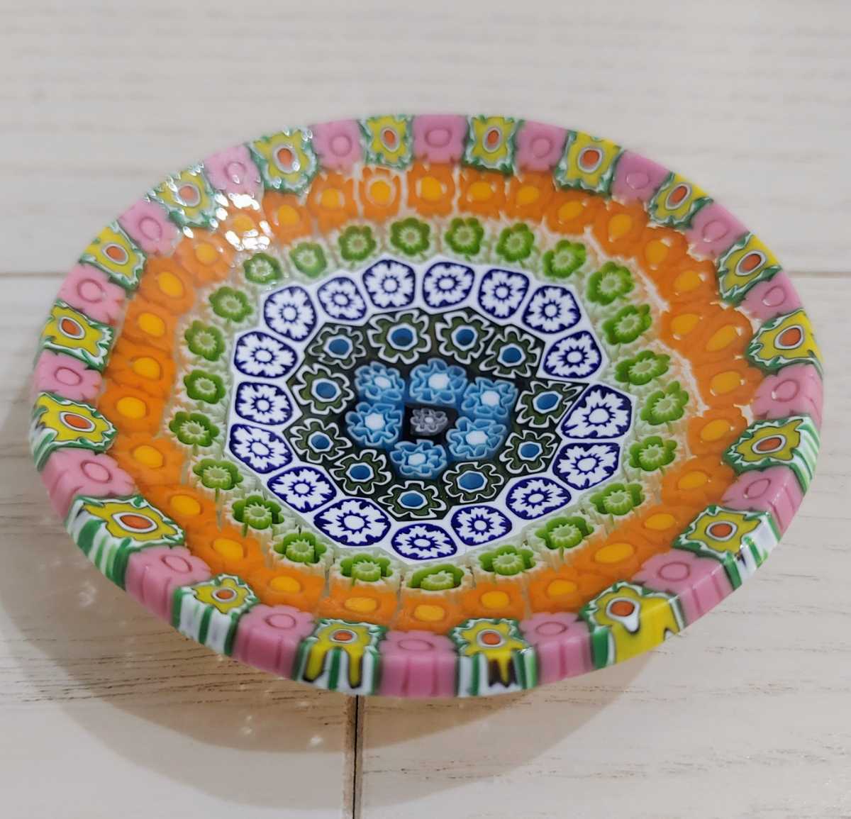 送料込み ベネチア ムラーノガラス ミルフィオリ 豆皿 小皿 飾り皿 箱