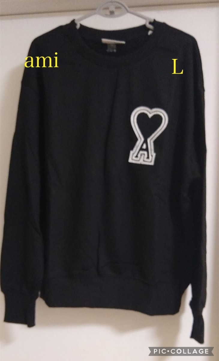 amiparis アミパリス トレーナー スウェット Lブラック 黒ロゴ｜Yahoo