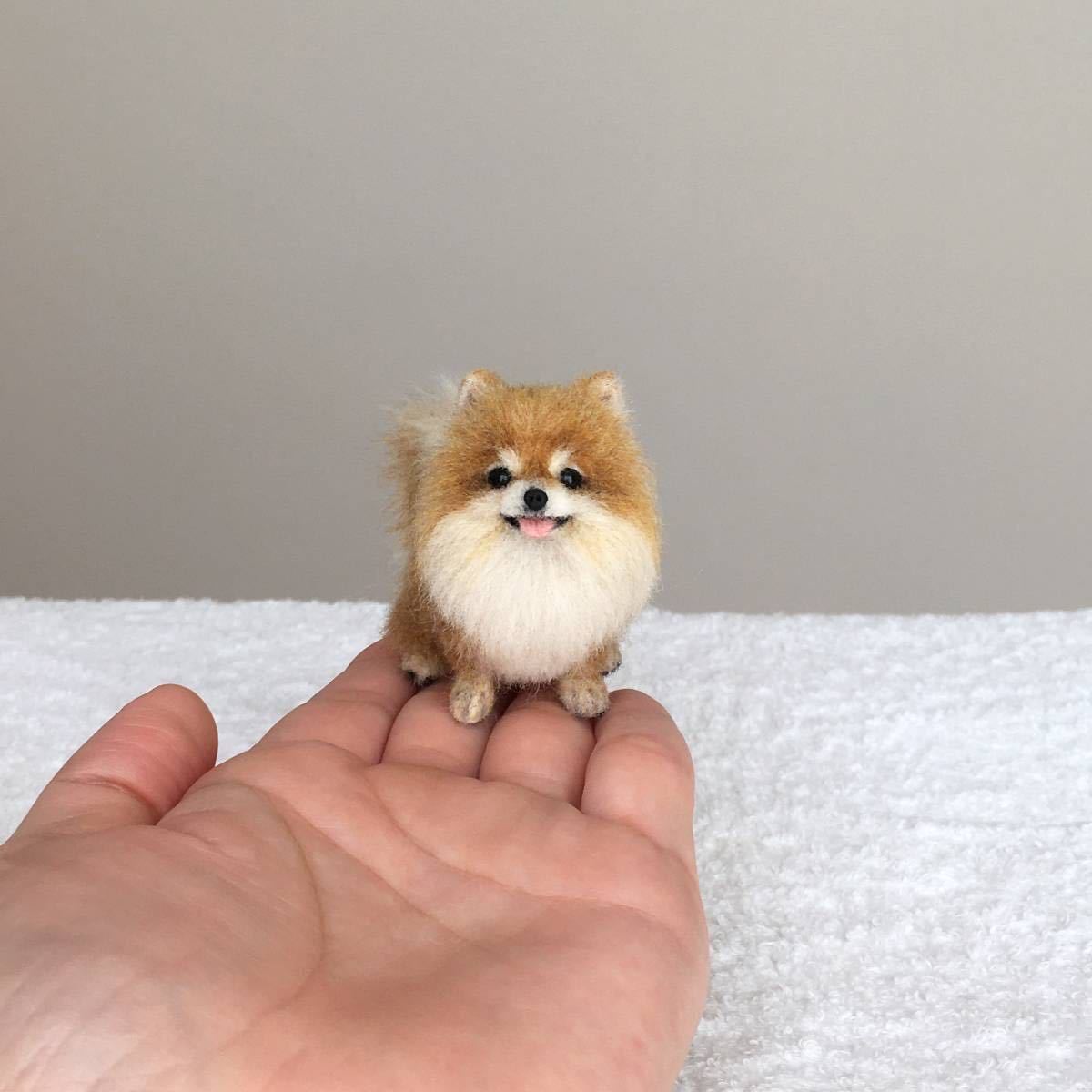 Yahoo!オークション - ぴのきち 5.3cmのちびポメちゃん 羊毛フェルト