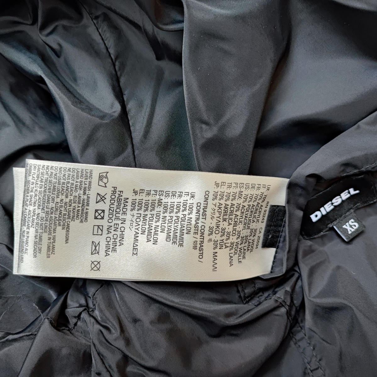 極美品 DIESEL ケーブル編み ニット切替 ダウンジャケット XSサイズ