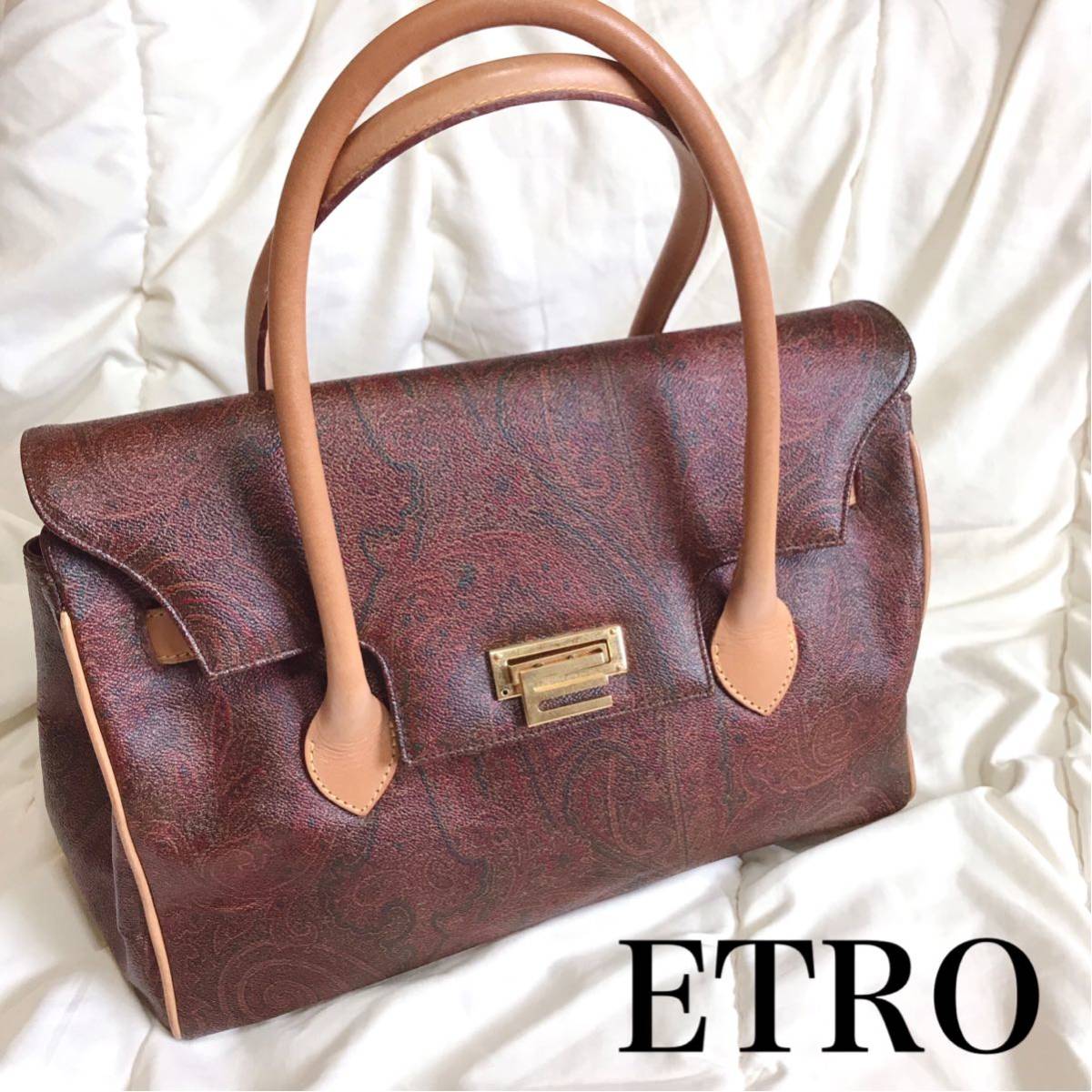 ETRO エトロ ハンドバッグ ミニボストン ペイズリー PVC レザー 総柄