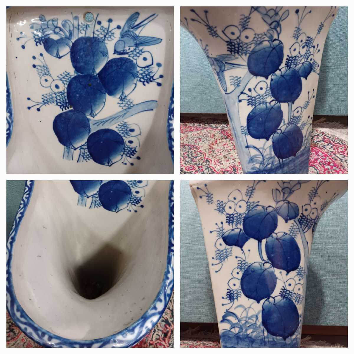 Yahoo!オークション - 青染付 伊万里 古伊万里焼 便器 古小便器 和式