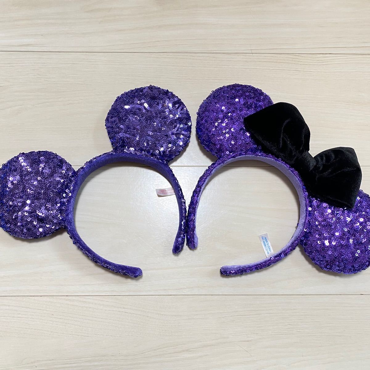 ミキミニ パープル 紫 ハロウィン スパンコール カチューシャ 2個