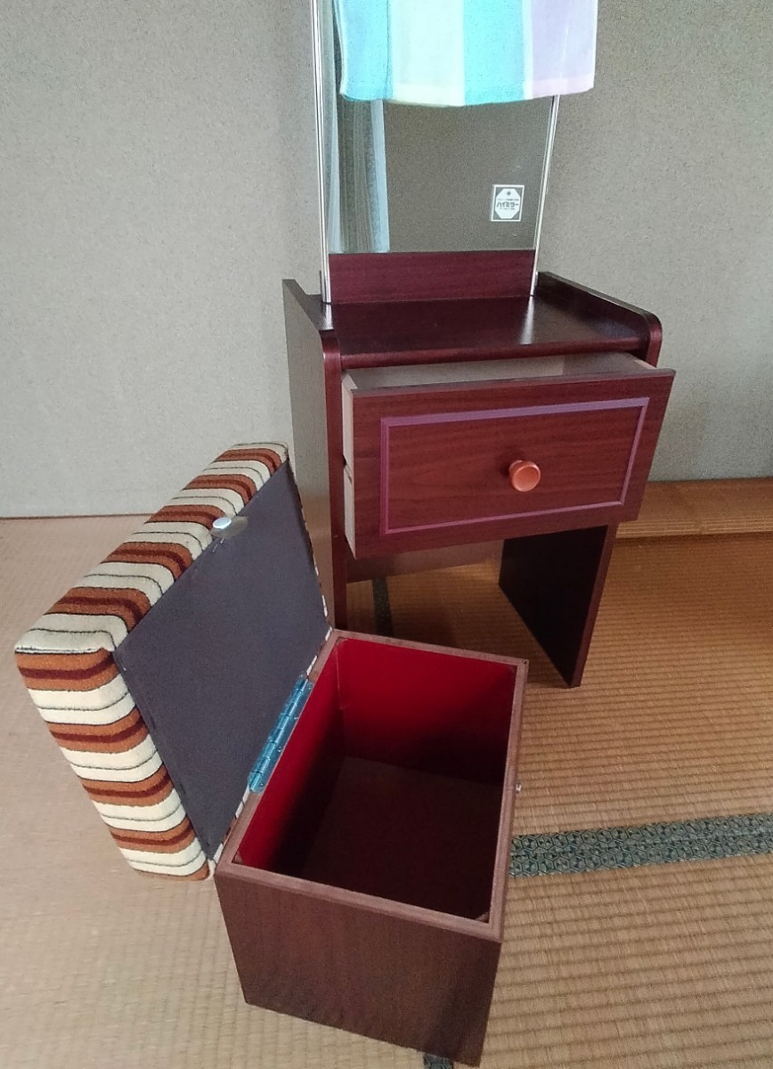 昭和レトロ ドレッサー鏡台 メイクボックス 木製家具 高さ130 cm