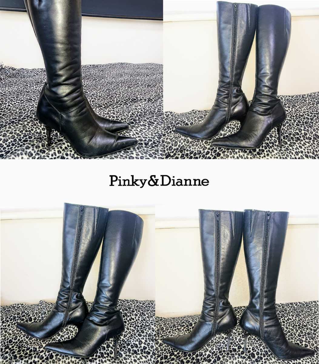 Yahoo!オークション - Pinky&Dianne 美脚・本革ロングブーツ・ピンヒ
