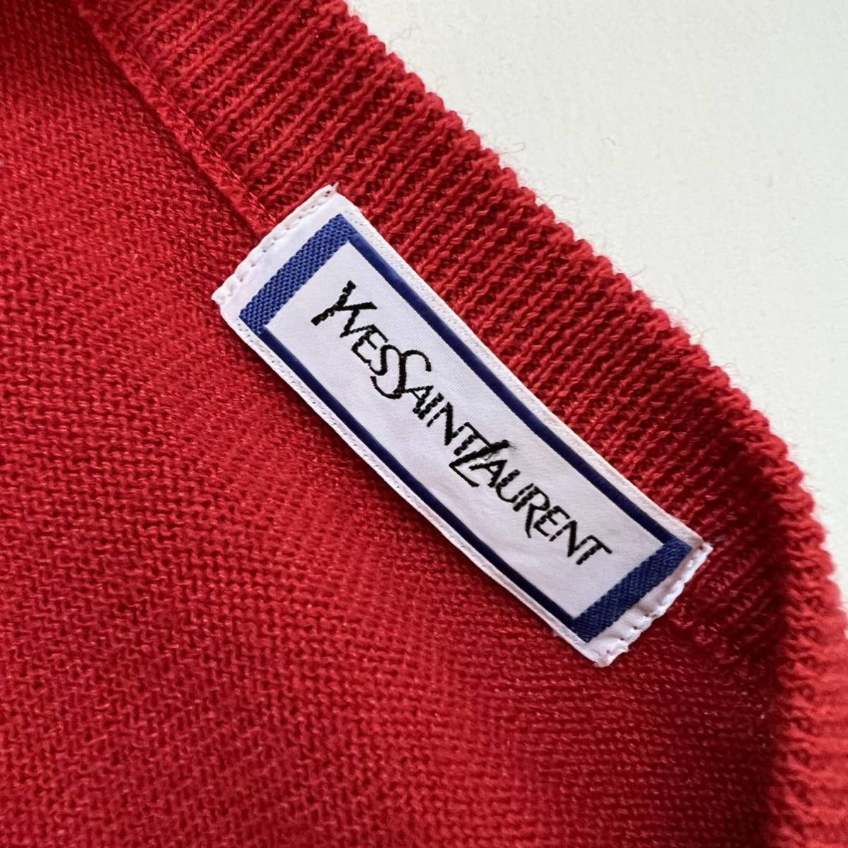 Yves Saint Laurent イブサンローラン ニット カーディガン M 赤