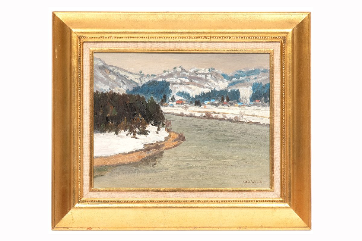 Yahoo!オークション - 真下慶治 最上川風景画 油彩 F6号 真作 129