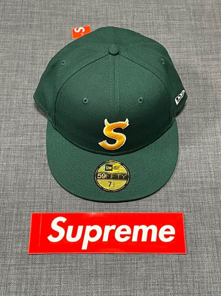 送料無料 7 1/2 緑 Supreme 22FW S Logo New Era Cap Green 22AW