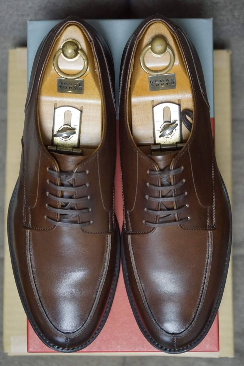 REGAL Uチップシューズ 03BL 茶系 25 5㎝ リッジウェイソール 送料無料