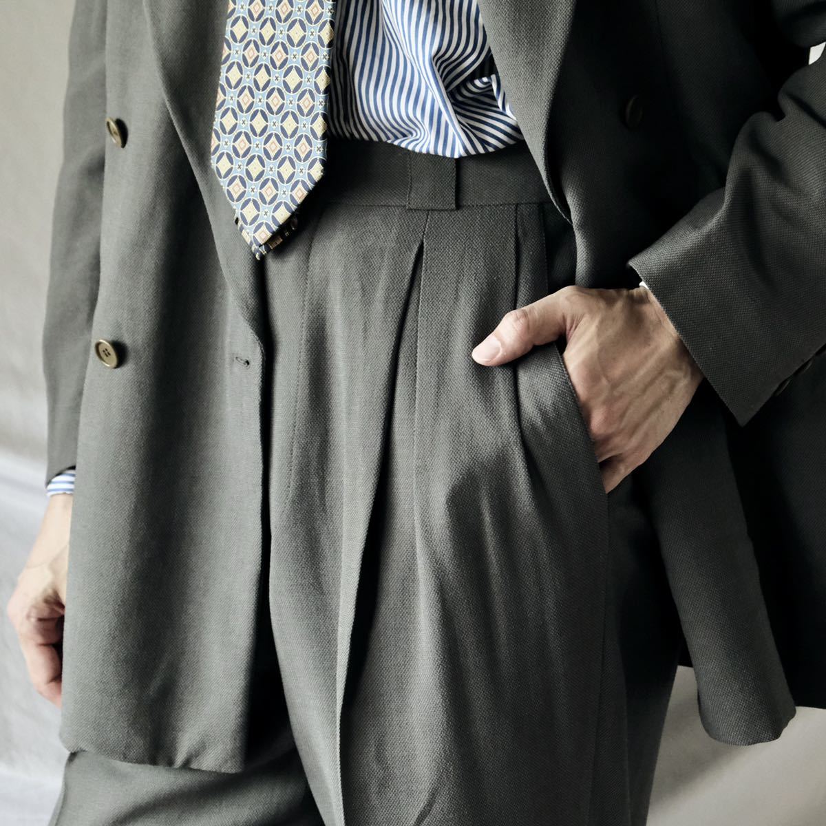 GIORGIO ARMANI ジョルジオアルマーニ ダブルスーツ グレー48｜Yahoo