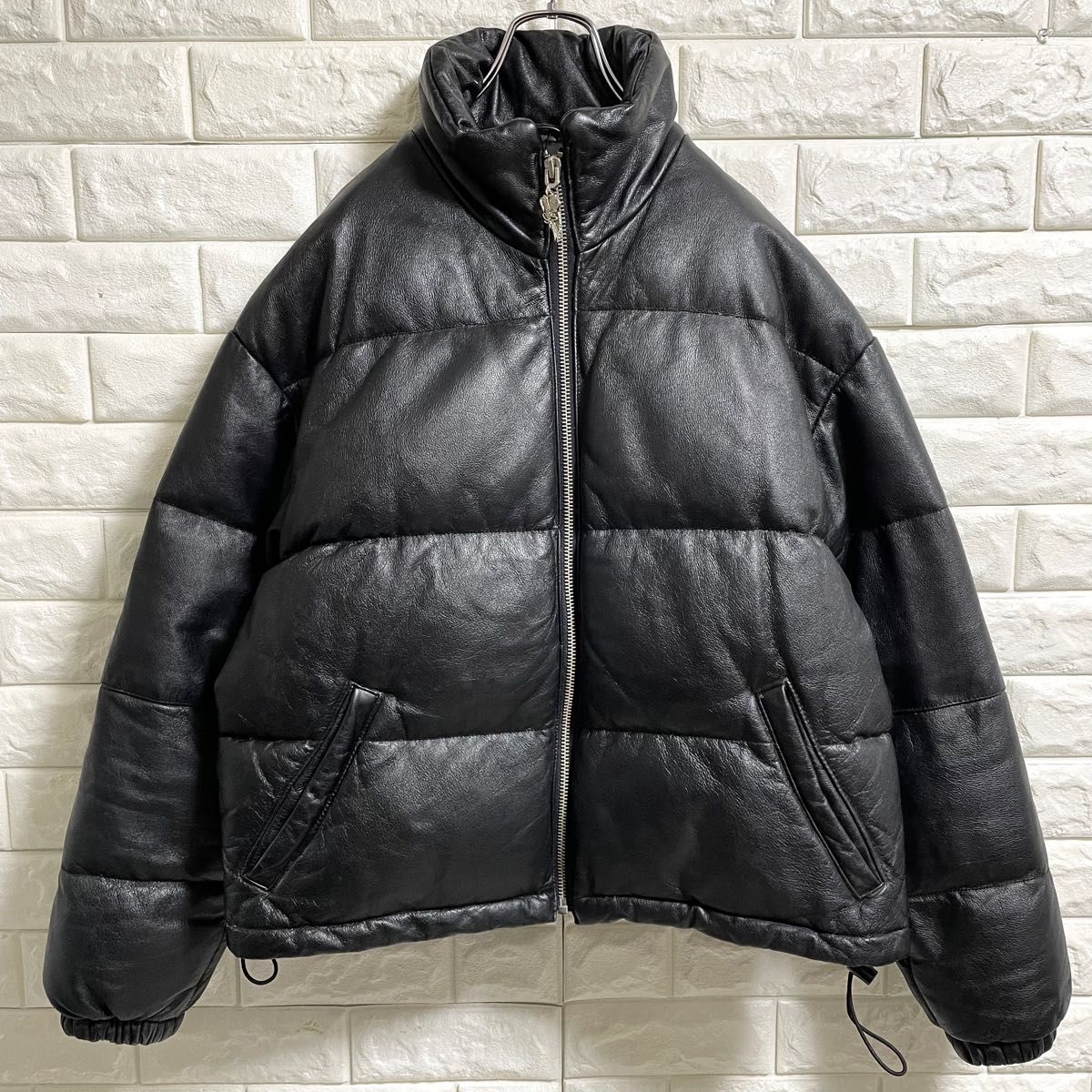 ハーレーダビッドソン レザーダウンジャケット 牛革 メンズLサイズ
