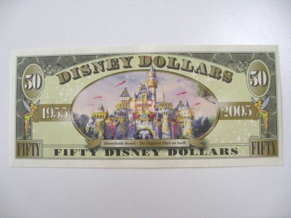 ディズニーダラー 50ドル札 （2005年版） $50 紙幣 50周年限定品