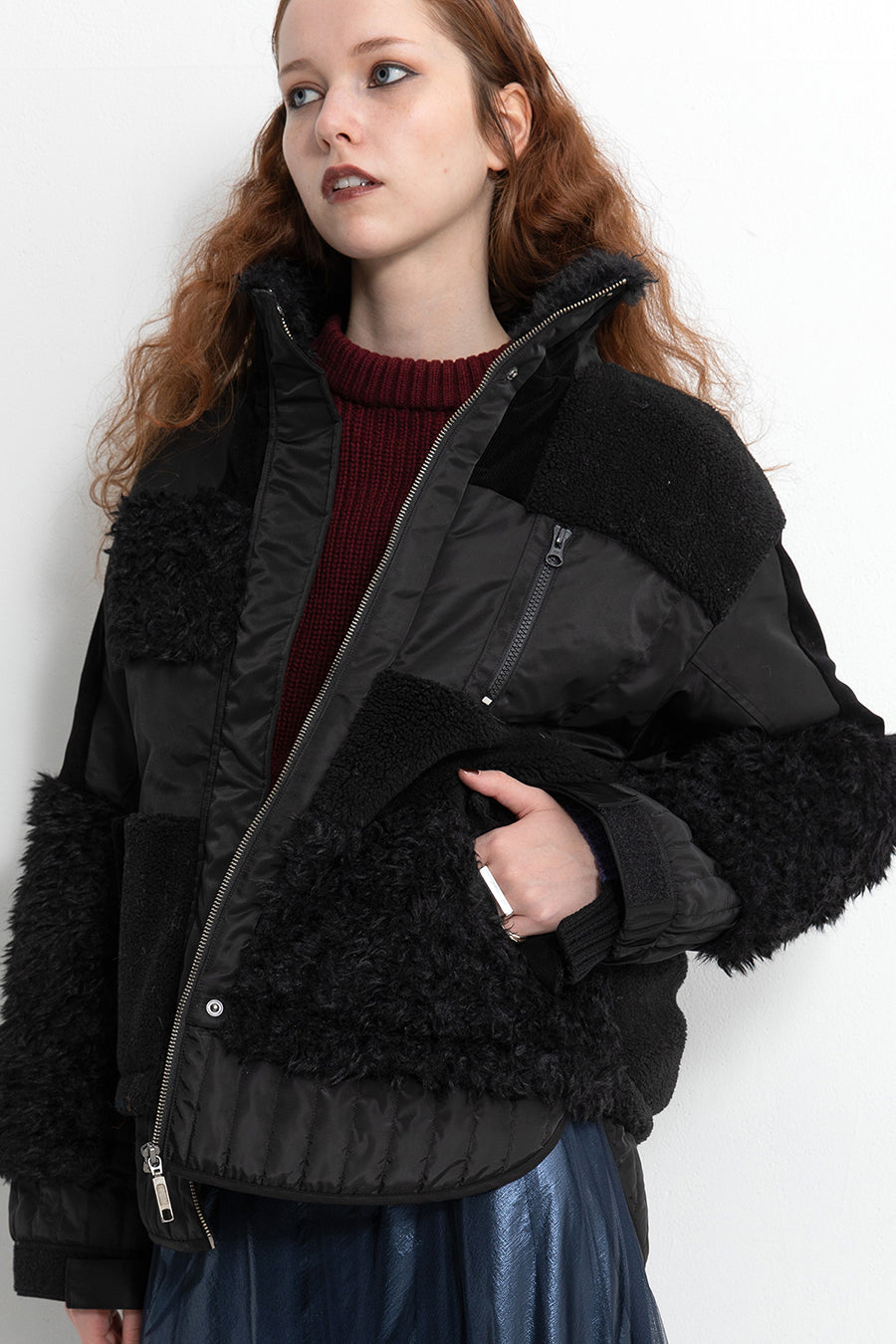 PATCHWORK LIKE BOA BLOUSON — aulaaila