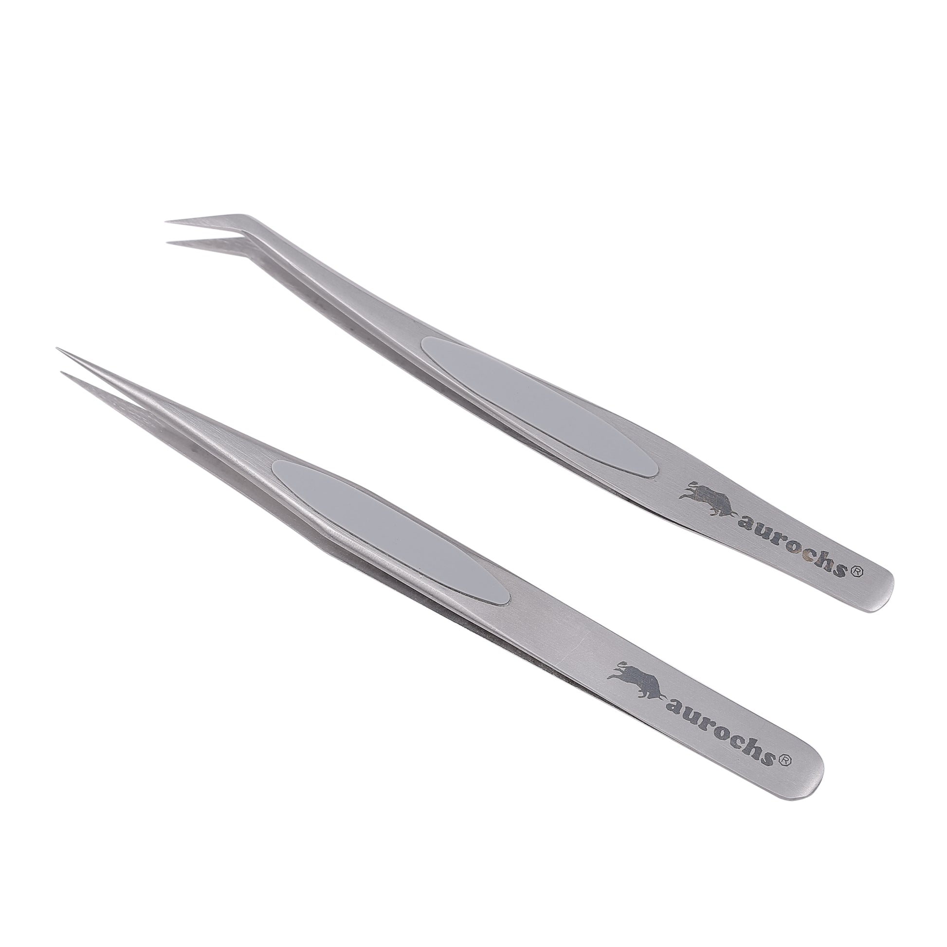 aurochs] 極ツマミ 精密 ステンレス ピンセット ストレート 先曲がり