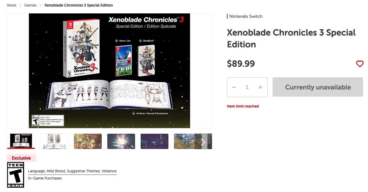 Nintendo Switch『ゼノブレイド3』の「Collector's Edition」が