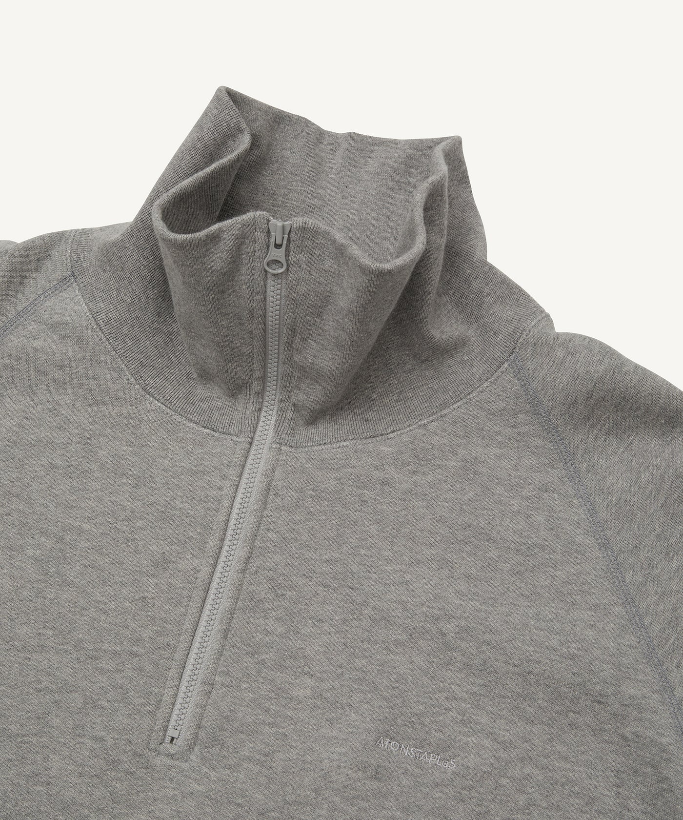 Recycled suvin urake | Half zip pullover | Top gray – ATONSTAPLeS