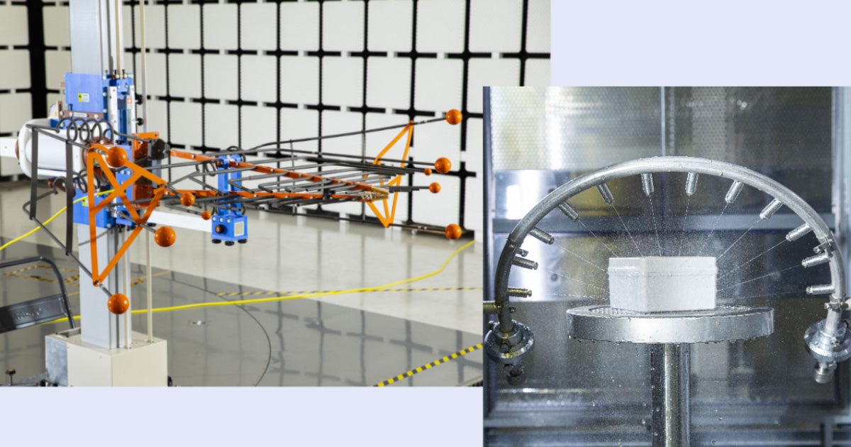 製品開発をサポートする電子機器の評価装置（EMC試験および防水試験