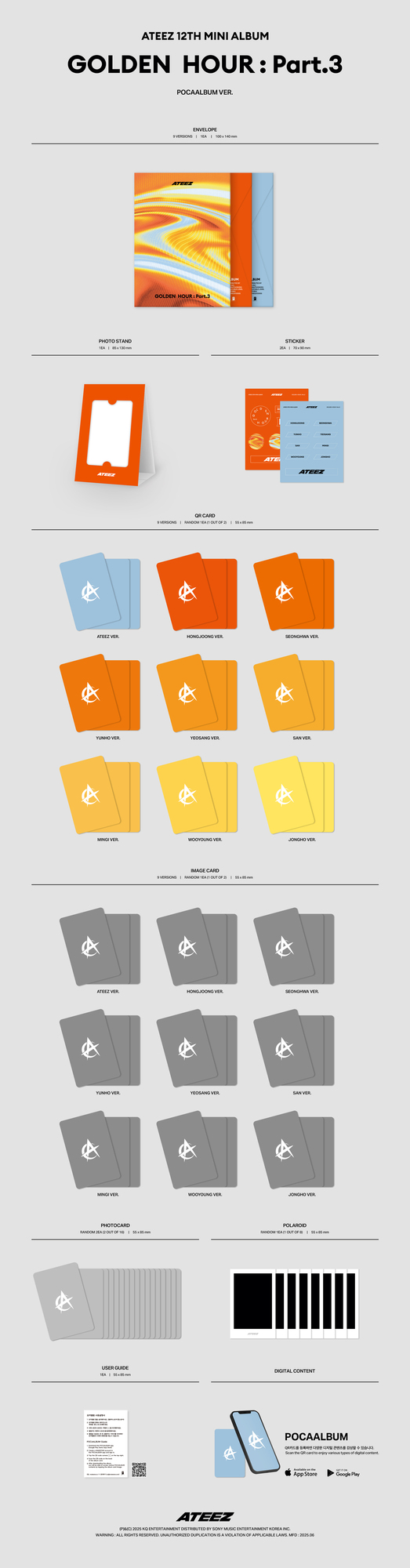 ATEEZ - 12TH MINI ALBUM [GOLDEN HOUR : Part.3] 日本公式輸入盤販売