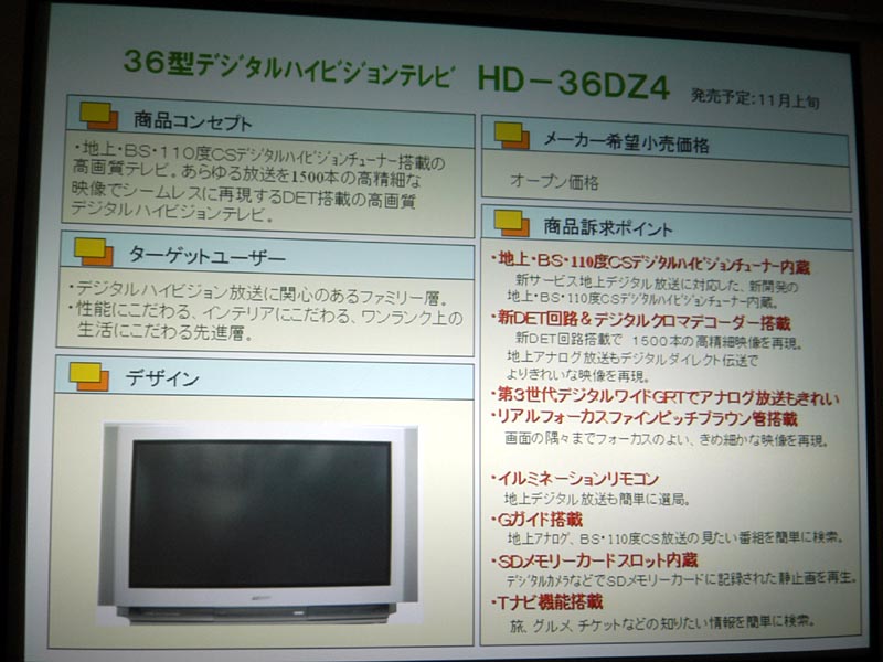 ビクター、地上/BS/110度CSデジタル対応CRTテレビ
