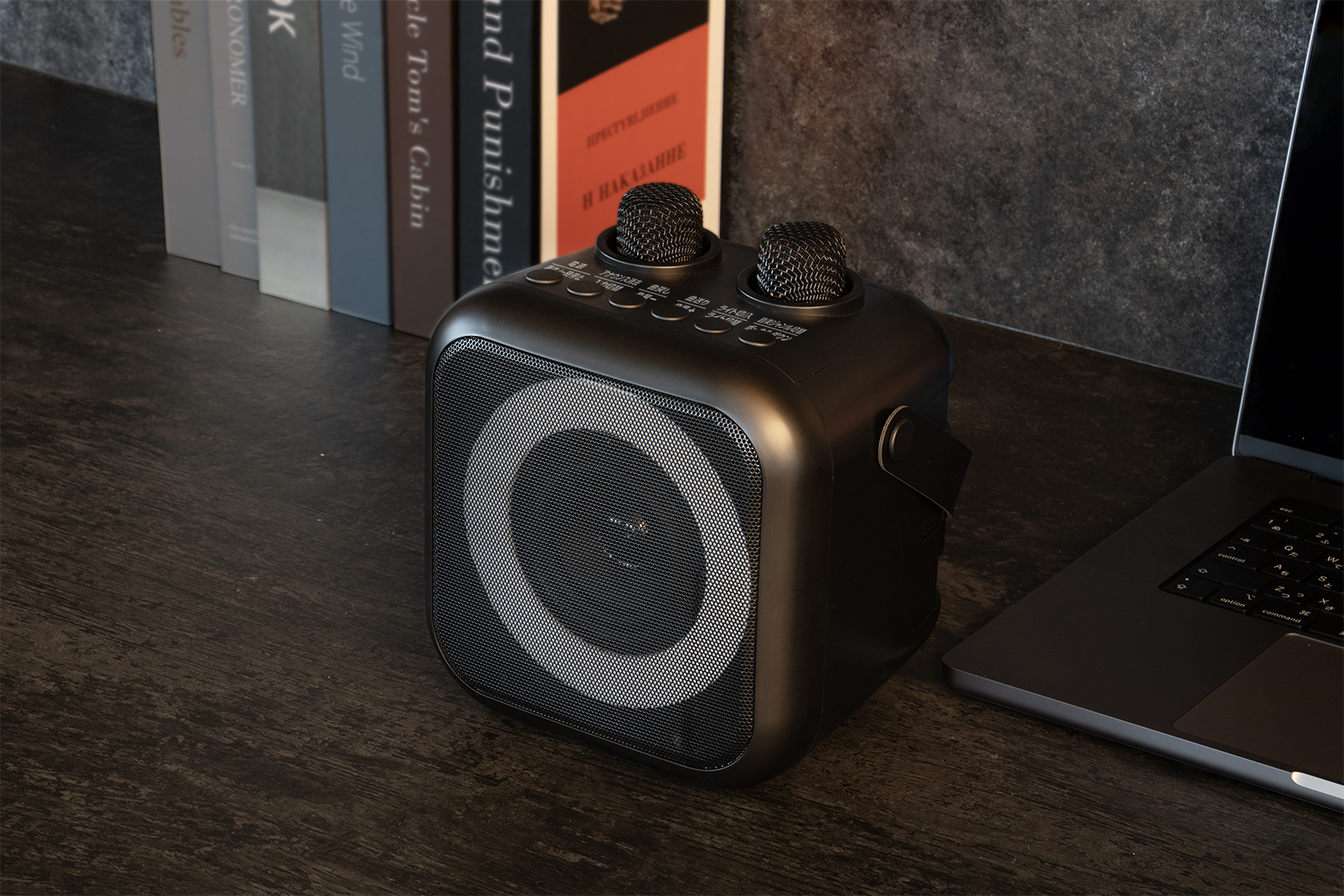 マイク2本付きでカラオケ機能搭載のワイヤレススピーカー - AV Watch