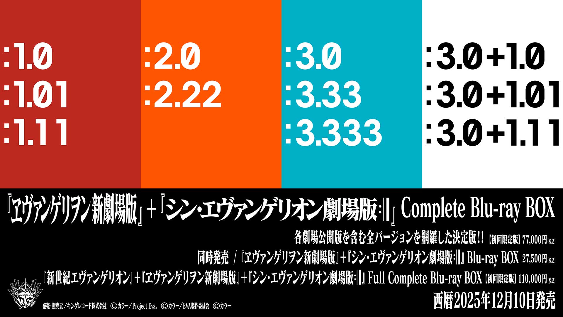 エヴァンゲリオン全網羅BD-BOX、今日発売。通常版で27500円から - AV Watch