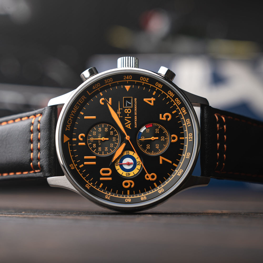 Tiger Orange | Hawker Hurricane Classic Chronograph – AVI-8 Timepieces