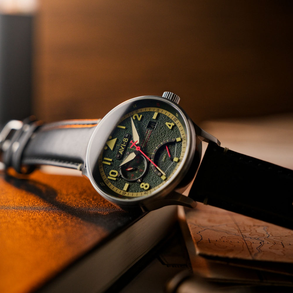 Gothic Green | Hawker Hurricane Mckellar Dual Time – AVI-8 Timepieces