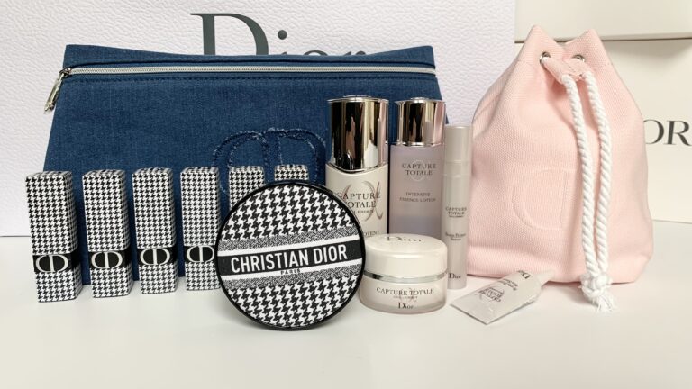 Dior最新ノベルティはピンクの巾着ポーチとデニムポーチ！【ディオール