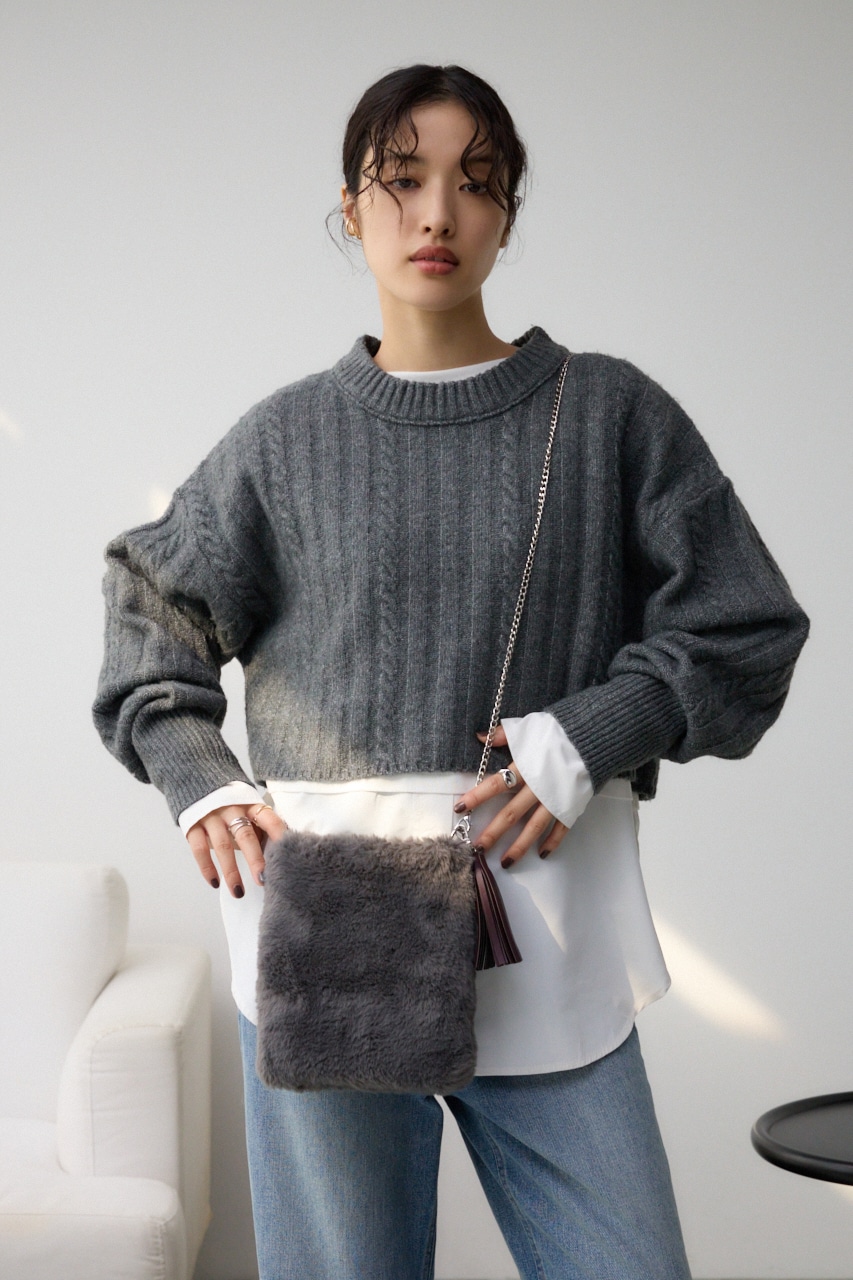 タッセルフェイクファーポシェット｜WOMEN｜250HAC55-389K｜AZUL BY