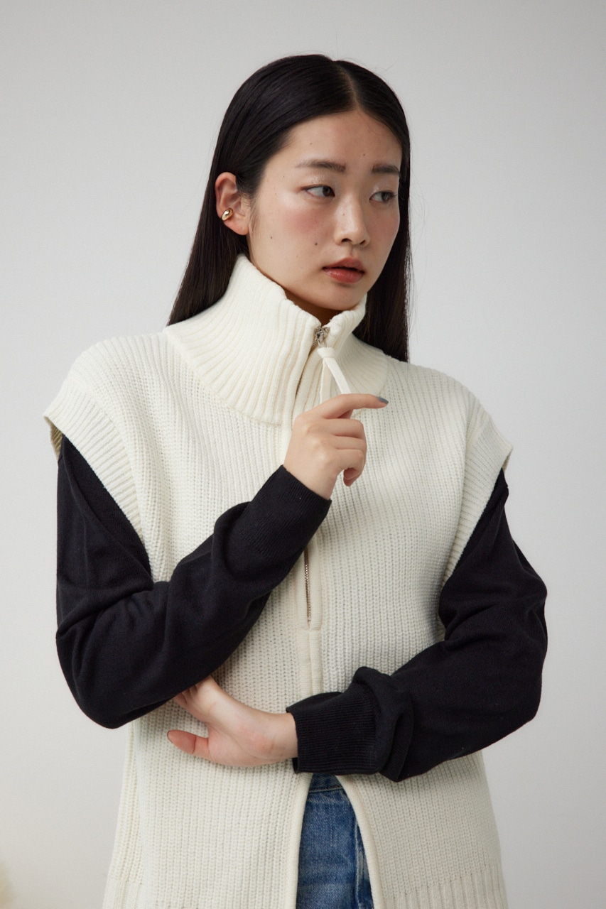 2WAYジップアップニットベスト｜WOMEN｜250HAM70-208H｜AZUL BY MOUSSY