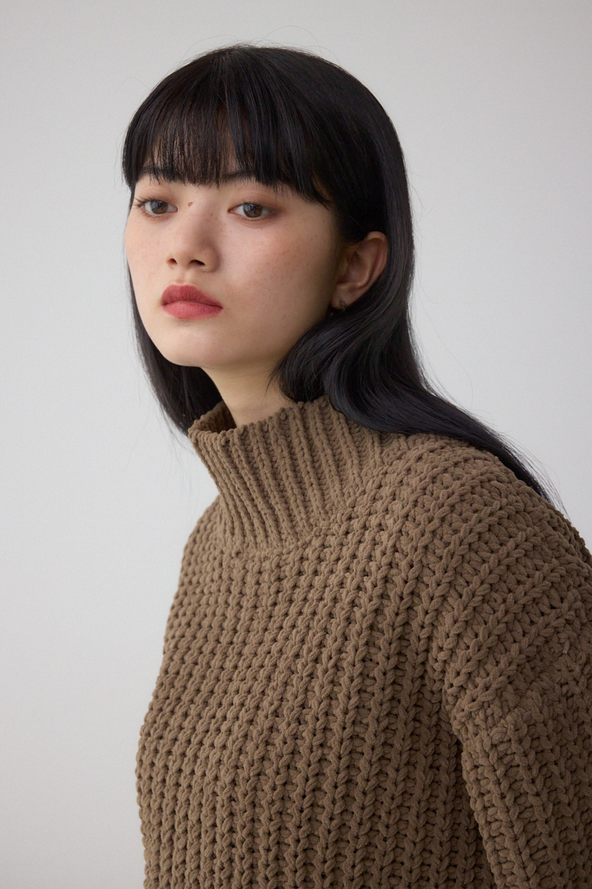 マットモールクロップドハイネックニット｜WOMEN｜250IAC70-174I｜AZUL