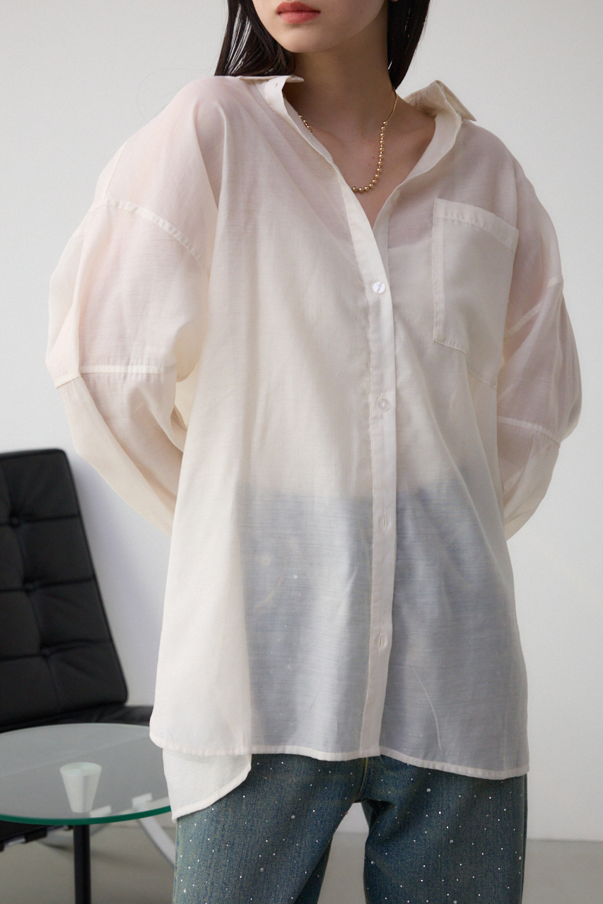 バックスリットシアーオーバーシャツ｜WOMEN｜250ISB30-082J｜AZUL BY